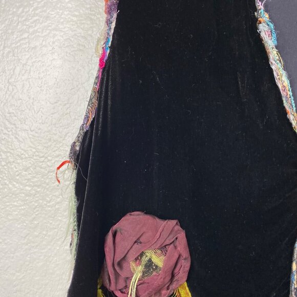 Giselle Shepatin Womens Velvet Art to Wear Rosettes Lagenlook Eclectic Vest Sz S - Picture 6 of 14